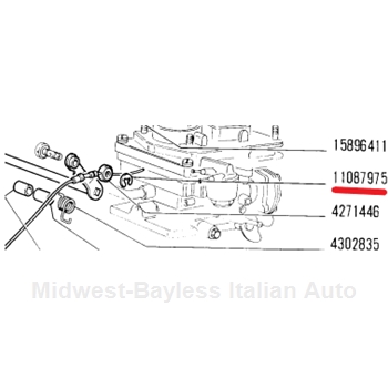 Accelerator Cable Sheath / Throttle Linkage Clip (Fiat X 1/9 Series 1, Lancia Scorpion/Montecarlo) - OE NOS