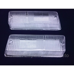 Turn Signal Lens Front Pair - Clear (Fiat X1/9 Series 1 Euro + 1974-75 North America) - NEW