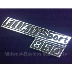 Badge Emblem "Fiat Sport 850" (Fiat 850 Spider 1970-73) - OE NOS