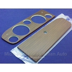 Dash Instrument Cluster / Glove Box Door Wood Panel SET 5-Hole (Fiat Pininfarina 124 Spider 1985 1/2) - OE