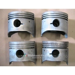Piston Set 86.4mm SOHC - Late Style (Fiat Bertone X1/9, 128, Yugo) - FACTORY OE USED