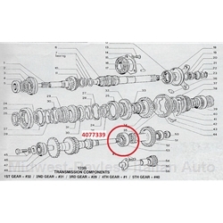 Trans Bearing Center Cluster Lay Shaft (Fiat 124 Spider Coupe All 5-Spd+4-Spd, 1500 Cabriolet) - OE SKF