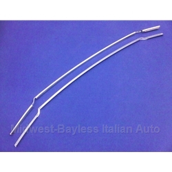   Door Edge Protector Stainless Trim SET (Fiat 128 2-Dr Sedan Wagon All) - OE NOS