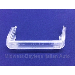 Turn Signal Lens Clear - Front Left (Fiat 850 Spider 1968-69, Siata Spring) + Reverse Light Lens - Rear Right (Fiat 124 Spider 1967-69) - OE NOS