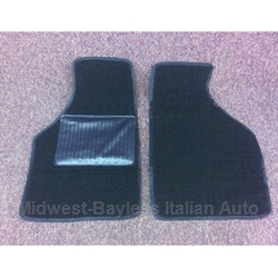      Floor Mat Pair Black Loop (Fiat Bertone X1/9 All) - NEW