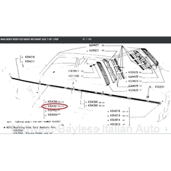 Side Molding Trim Door Left Front (Fiat 131 4-Door Sedan Wagon 1975-78) - OE NOS