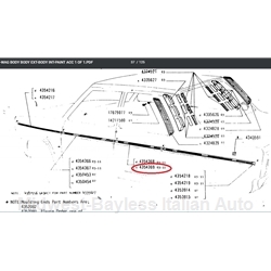 Side Molding Trim Left Rear Door (Fiat 131 Sedan Wagon 1975-78) - OE NOS