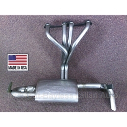     Exhaust Header - Long Tube w/Sport Muffler Assembly (Fiat Bertone X1/9 1975-On North America Non-AC) - NEW