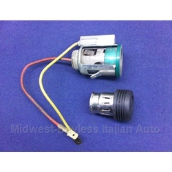 Lighter Assembly w/Green Bezel - Early Style (Fiat X1/9, 124 Spider, 131 1979-82) - U8