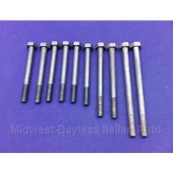 Cylinder Head Bolt 10x SET (Fiat 124 Sedan / Wagon with OHV 1197cc / 1438cc) - NEW