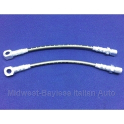   Brake Hose Stainless Braided Lines SET 2x - 12" Front (Fiat X1/9 1973-78) - NEW