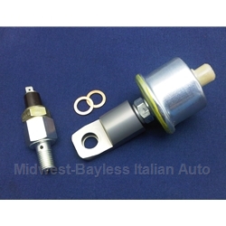   Oil Pressure Gauge Sending Units + Adapter KIT (Fiat 850 Spider All + Coupe, Sedan All) - NEW