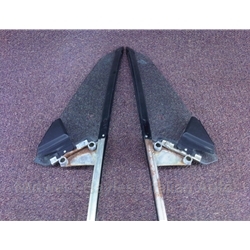 Wing Window Quarter Window Assembly PAIR Factory Tinted w/Hole - Black (Fiat Bertone X1/9 1985-88 + All) - U8