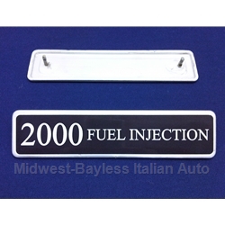 Badge Emblem "2000 FUEL INJECTION" (Lancia Beta 1981-82) - U8.5 / DECAL