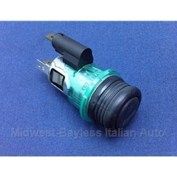 Lighter Assembly w/Green Bezel - Late Style (Bertone X1/9, Pininfarina 124 Spider 1983-On) - U8