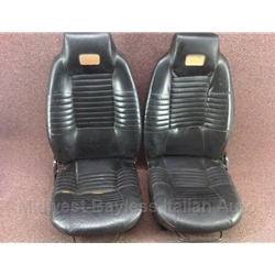      Seat Pair (Bertone X1/9 1983-88) Black Leather - U7.5