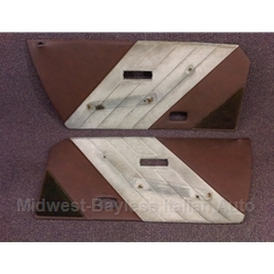  Door Panel Pair (Fiat Bertone X1/9 1985-88 + 1979-84) Tobacco / Beige - U8