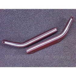 Arm Rest PAIR - Maroon Stitched / Chrome Piping (Fiat 124 Spider All) - U8
