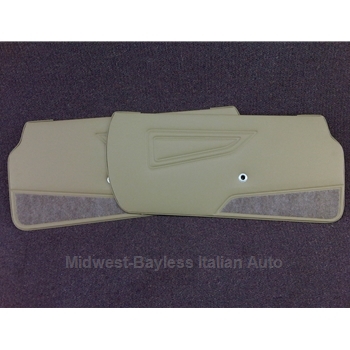 Door Panel - PAIR 2x Lower - Beige Dark (Fiat Pininfarina 124 Spider 1979-85) - NEW