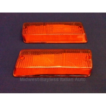 Turn Signal Lens Front Pair - Amber (Fiat X1/9 Series 1 Euro + 1974-75 North America) - NEW