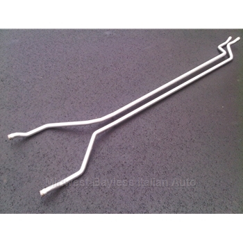      Coolant Tube Under Car Pair Left + Right Stainless (Fiat Bertone X1/9 All) - NEW