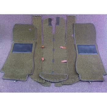      Carpet SET - BROWN (Tan / Brown) LOOP (Pininfarina 124 Spider 1983-85) - OE NOS