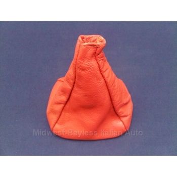      Shifter Boot - Red Leather (Fiat Bertone X1/9 Series 2 - 1979-88) - OE NOS
