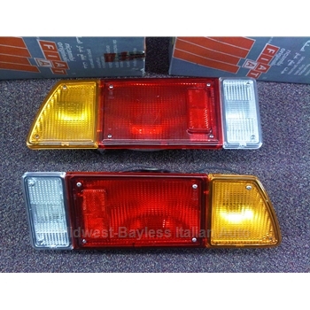      Tail Light Assembly - PAIR COMPLETE - Left + Right (Fiat Bertone X1/9 All) - FACTORY OE CARELLO-