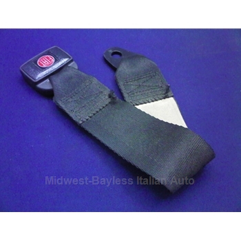 Seat Belt Receiver 2-Point Small Buckle w/FIAT Logo - 14" (Fiat 128 SL + X1/9, 124) - OE NOS
