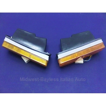  Turn Signal Assembly Front PAIR Left + Right (Fiat X1/9 1973-75 + Euro Series 1) - OE NOS