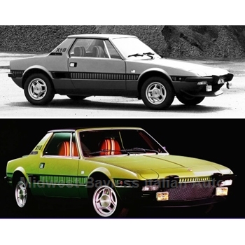    Restoration Decal - Ladder Stripe Kit BLACK - "FIAT" + "X1/9" - NEW