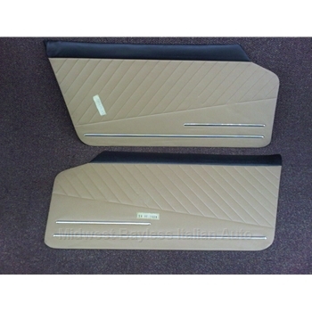 Door Panel PAIR 2x Tan + Black (Fiat 850 Spider) - OE