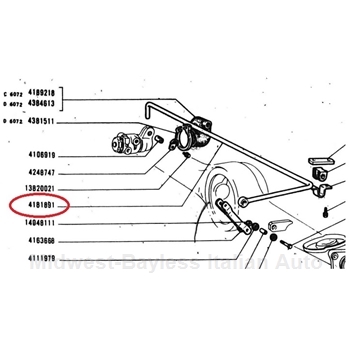      Brake Compensator Rod (Fiat Pininfarina 124 All) - U8