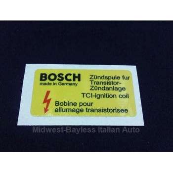   Restoration Decal - "BOSCH Ignition Coil" Engine Bay Decal (Fiat Bertone X1/9) 