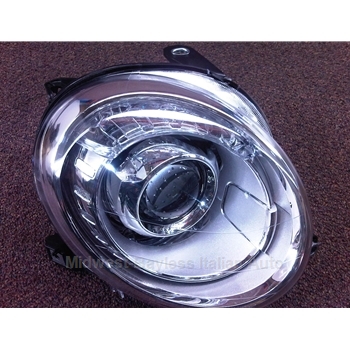  Headlight Assembly - Chrome Bezel - Right (Fiat 500 All 2012-19) - NEW