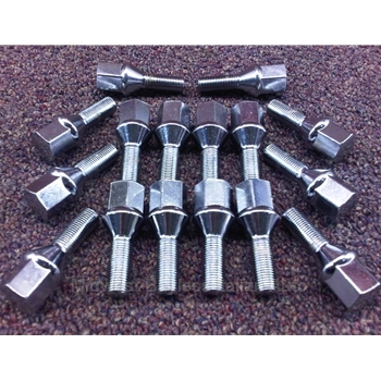   Lug Bolt SET (16x) 28mm - Chrome - 12x1.25 - 19mm Hex - NEW