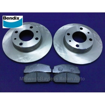           Brake Rotors w/Pads KIT - Front - 227mm / 9" (Fiat Pininfarina 124, Fiat Bertone X1/9, 131, 128, 850, Yugo, Lancia Scorpion/Montecarlo) - BENDIX