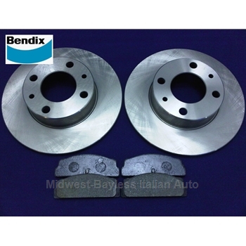           Brake Rotors w/Pads KIT - Rear - 227mm / 9" (Fiat Pininfarina 124, Fiat Bertone X1/9, Lancia Scorpion/Montecarlo) - BENDIX