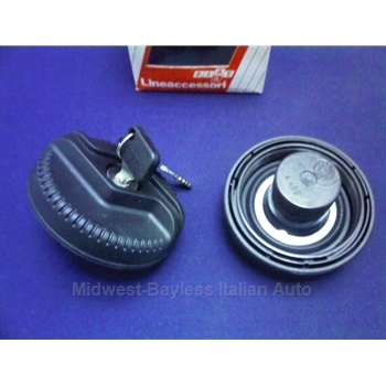 Fuel Filler Cap Locking w/Key Black (Fiat All to 1978) - OE