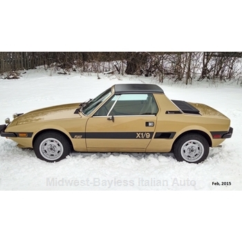    Restoration Decal - Side Stripe Kit GOLD - "FIAT" + "X1/9" - NEW