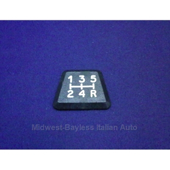 Shifter Pattern Console Emblem (Pininfarina 124 Spider 1983-85 + Fiat Bertone X1/9 1979-On) - OE NOS