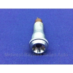 Dash Indicator Light Red w/Chrome Bezel (Fiat 850 + Other Italian) - OE NOS