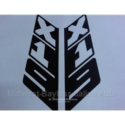 Restoration Decal - "X19" Vertical Sail Left+Right Black (Fiat Bertone X1/9) - NEW