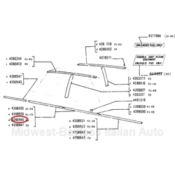 Side Trim Molding Door Right (Fiat 131 / Brava 2-Dr. 1979-82) - OE NOS