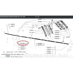 Side Molding Trim Right Front Door (Fiat 131 Sedan Wagon 1975-78) - OE NOS