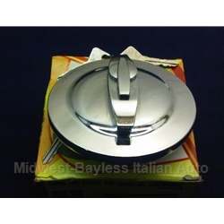 Fuel Filler Cap Locking w/Key Chrome - Threaded (Fiat 850, X1/9 to 1975) - NEW