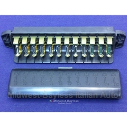 Fuse Block Box - 12 Fuse + Cover (Fiat Pininfarina 124 Spider 1978-83) - OE NOS