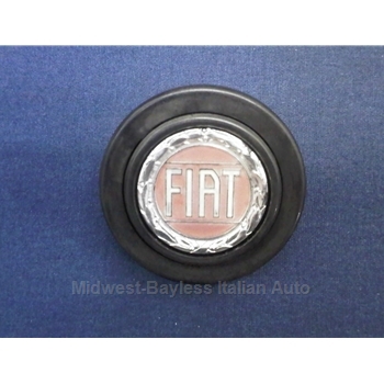 Horn Button Assembly 50mm "Fiat" Logo (Fiat 124 Spider 1979-82 + All MOMO Wheels) - U7