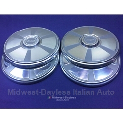 Hub Cap 235mm SET 4x "FIAT" (Fiat 124 Spider Coupe 1974-78) - OE NOS