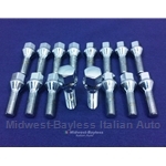 Lug Bolt SET (16x) 33mm - Chrome - 12x1.25 - 17mm Hex for Alloy Wheels - NEW